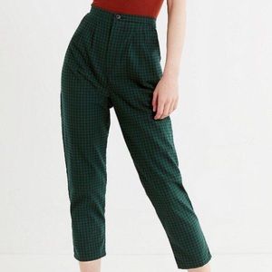 Urban outfitters UO checkered high waisted green